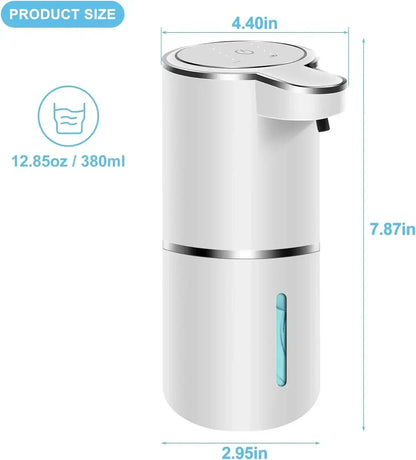 Automatic Touchless Foaming Soap Dispenser - 380ml USB Rechargeable with 4 Adjustable Levels, Eco-Friendly Design
