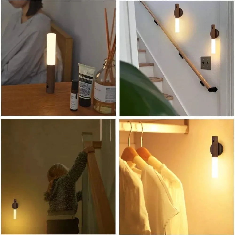 Magnetic Multifunctional Smart Motion Sensor LED Night Light with USB Rechargeable TYPE-C for Closets and Wardrobes