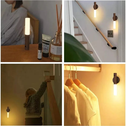 Magnetic Multifunctional Smart Motion Sensor LED Night Light with USB Rechargeable TYPE-C for Closets and Wardrobes