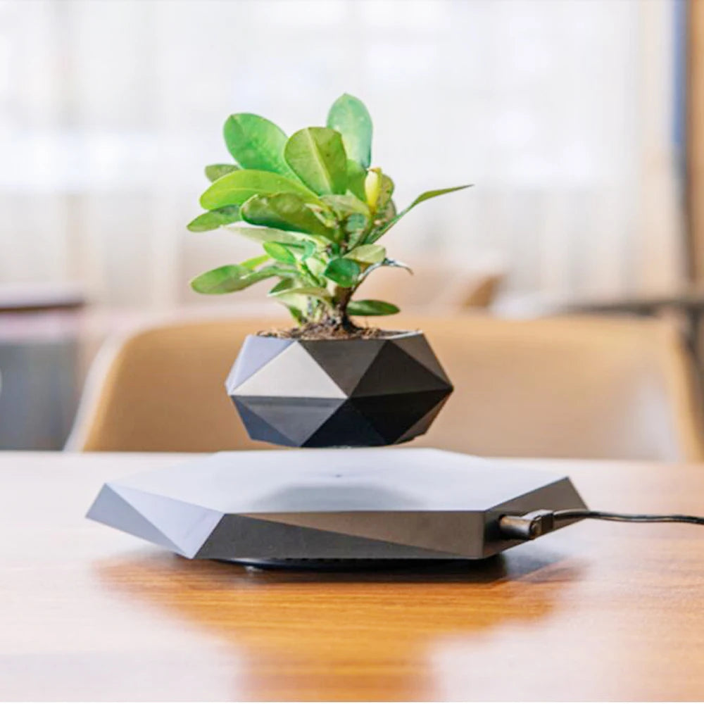 Levitating Air Bonsai Planter - Magnetic Suspension Floating Pot for Desk Decor