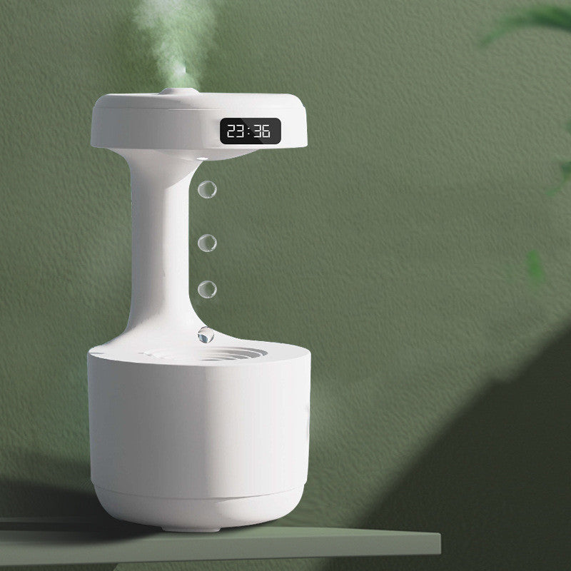 Anti-Gravity Humidifier with Clock and Aroma Diffuser - Large Capacity, Silent Operation for Home and Office Use