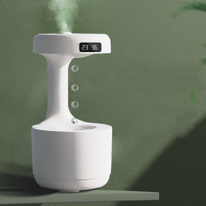 Anti-Gravity Humidifier with Clock and Aroma Diffuser - Large Capacity, Silent Operation for Home and Office Use