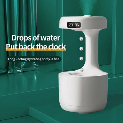 Anti-Gravity Humidifier with Clock and Aroma Diffuser - Large Capacity, Silent Operation for Home and Office Use