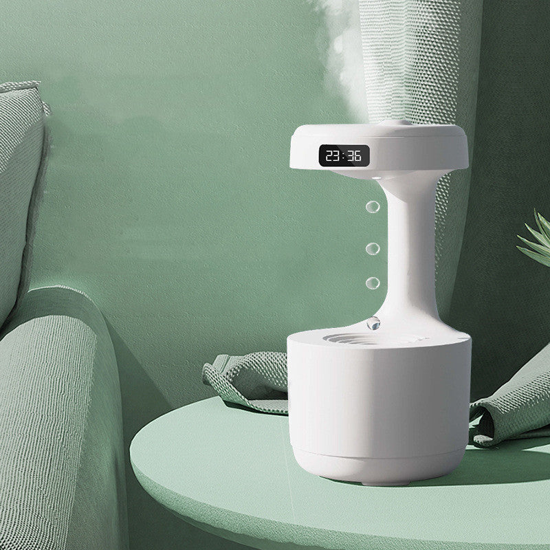 Anti-Gravity Humidifier with Clock and Aroma Diffuser - Large Capacity, Silent Operation for Home and Office Use
