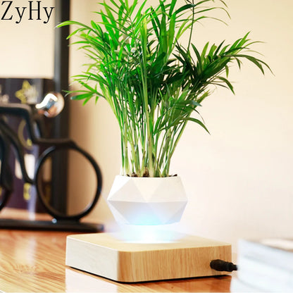 Levitating Air Bonsai Planter - Magnetic Suspension Floating Pot for Desk Decor
