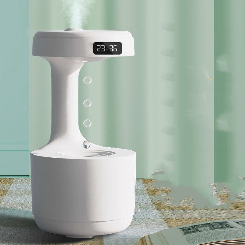 Anti-Gravity Humidifier with Clock and Aroma Diffuser - Large Capacity, Silent Operation for Home and Office Use