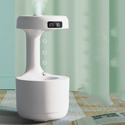 Anti-Gravity Humidifier with Clock and Aroma Diffuser - Large Capacity, Silent Operation for Home and Office Use