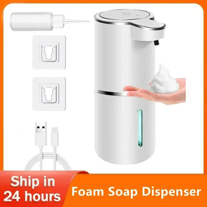 Automatic Touchless Foaming Soap Dispenser - 380ml USB Rechargeable with 4 Adjustable Levels, Eco-Friendly Design