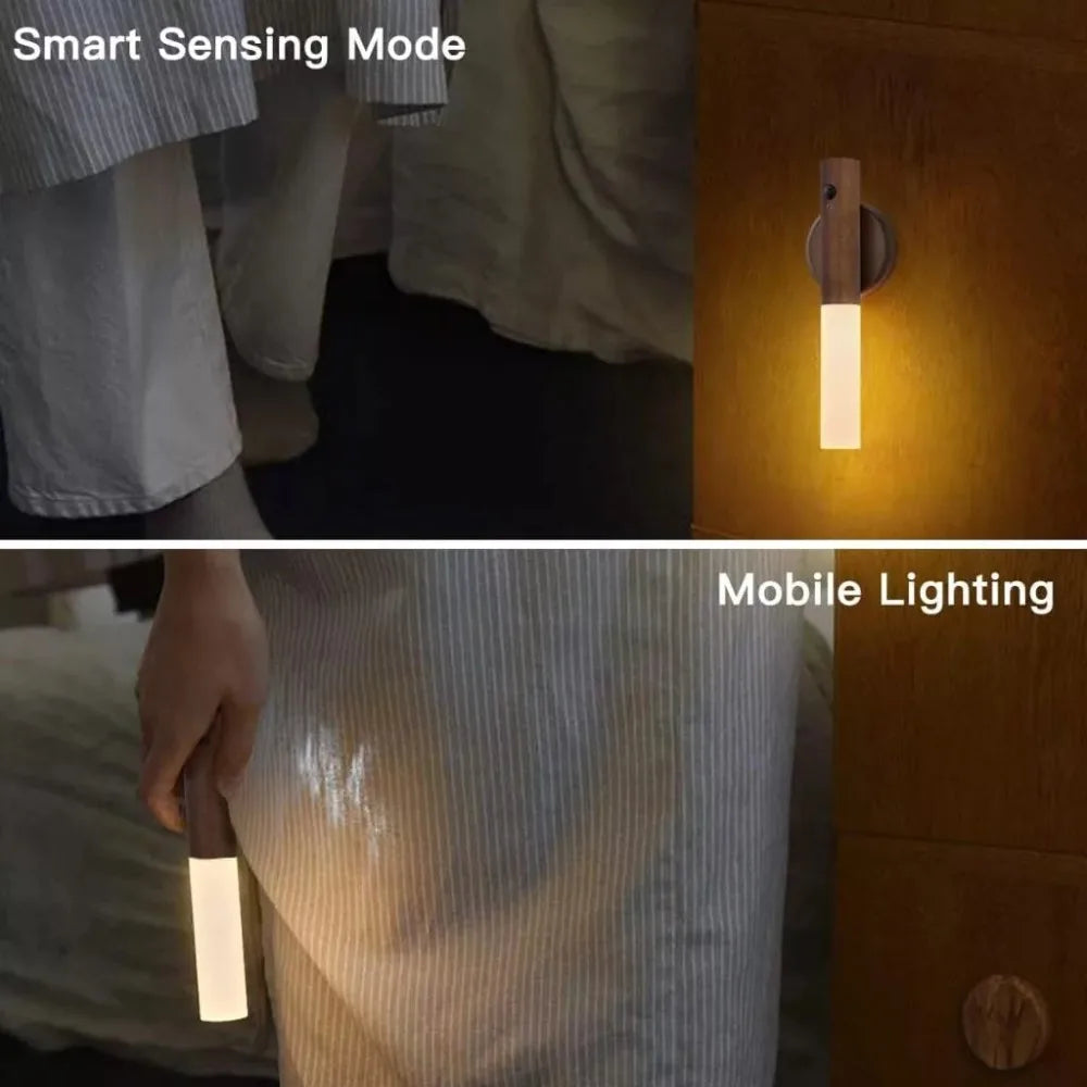 Magnetic Multifunctional Smart Motion Sensor LED Night Light with USB Rechargeable TYPE-C for Closets and Wardrobes