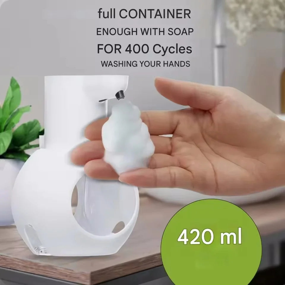 Automatic Touchless Foaming Soap Dispenser - 380ml USB Rechargeable with 4 Adjustable Levels, Eco-Friendly Design