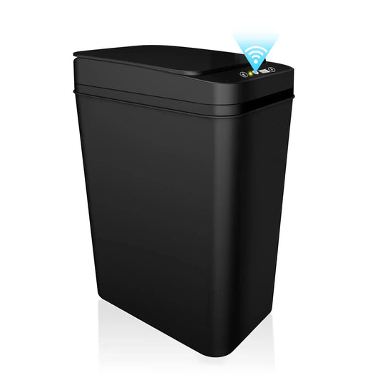 Touchless Automatic Bathroom Trash Can with Lid - Slim Motion Sensor Smart Bin for Bedroom, Office, and Living Room