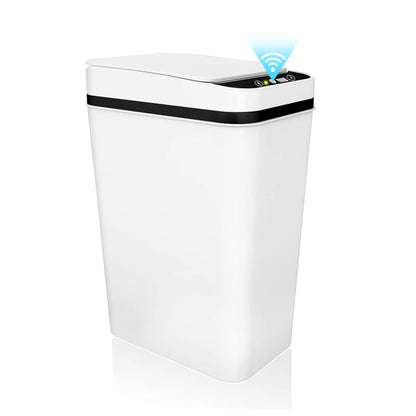 Touchless Automatic Bathroom Trash Can with Lid - Slim Motion Sensor Smart Bin for Bedroom, Office, and Living Room