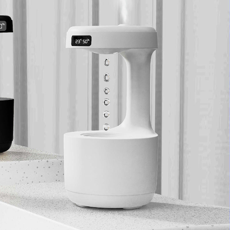 Anti-Gravity Humidifier with Clock and Aroma Diffuser - Large Capacity, Silent Operation for Home and Office Use