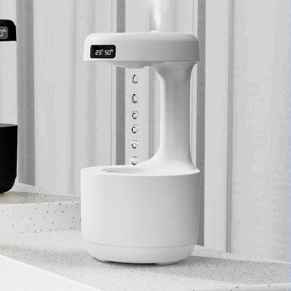Anti-Gravity Humidifier with Clock and Aroma Diffuser - Large Capacity, Silent Operation for Home and Office Use