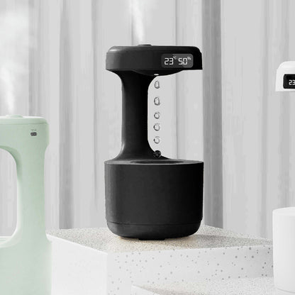 Anti-Gravity Humidifier with Clock and Aroma Diffuser - Large Capacity, Silent Operation for Home and Office Use