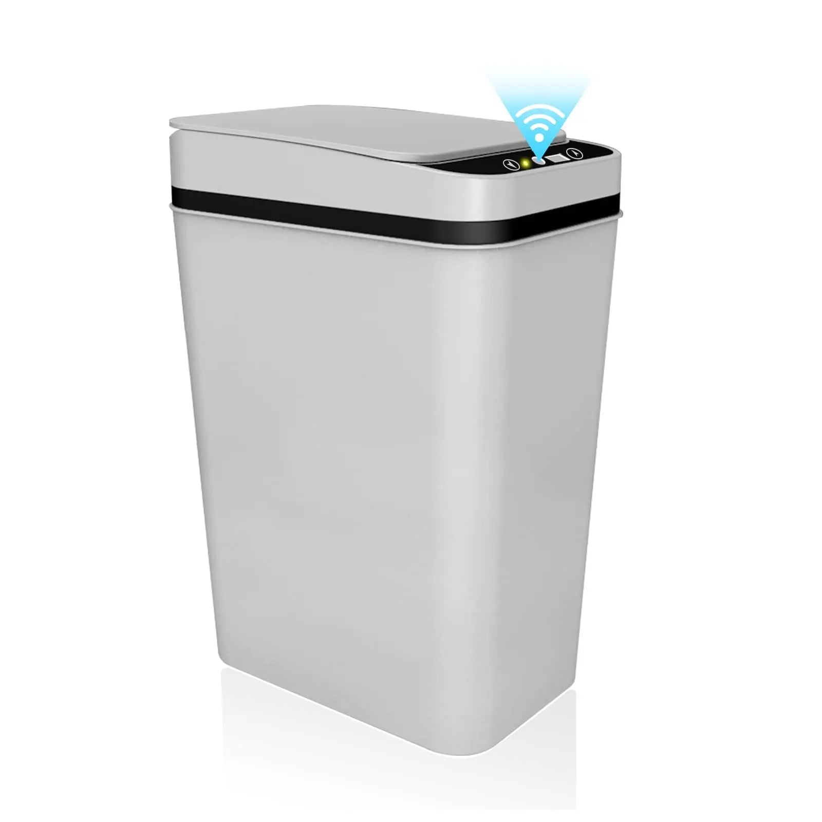 Touchless Automatic Bathroom Trash Can with Lid - Slim Motion Sensor Smart Bin for Bedroom, Office, and Living Room